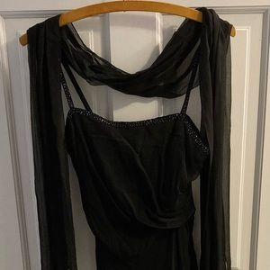 Alex Evenings Little Black Dress with scarf